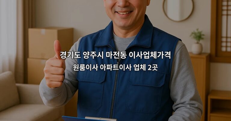 경기도 양주시 마전동 이사업체가격 원룸이사 아파트이사 업체 2곳