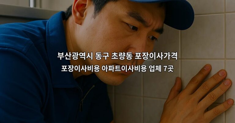 부산광역시 동구 초량동 포장이사가격 포장이사비용 아파트이사비용 업체 7곳