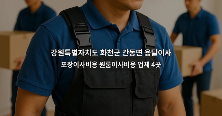 강원특별자치도 화천군 간동면 용달이사 포장이사비용 원룸이사비용 업체 4곳