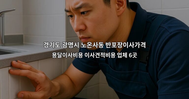 경기도 광명시 노온사동 반포장이사가격 용달이사비용 이사견적비용 업체 6곳