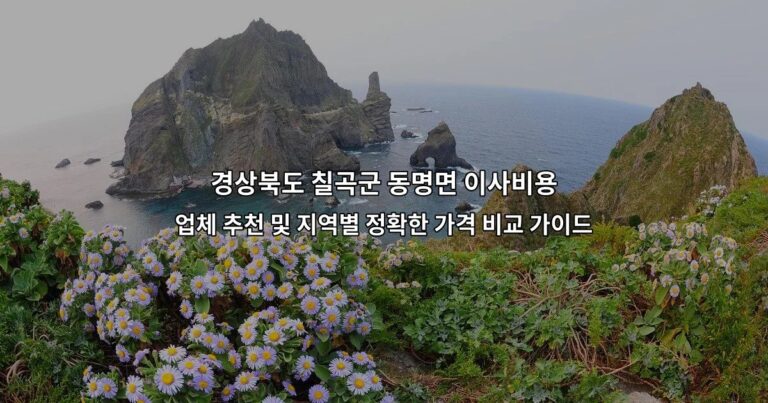 경상북도 칠곡군 동명면 이사비용 업체 추천 및 지역별 정확한 가격 비교 가이드