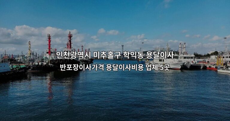 인천광역시 미추홀구 학익동 용달이사 반포장이사가격 용달이사비용 업체 5곳