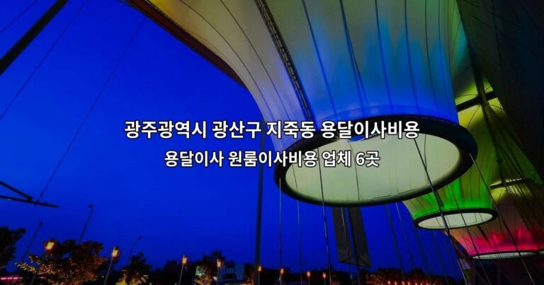 광주광역시 광산구 지죽동 용달이사비용 용달이사 원룸이사비용 업체 6곳